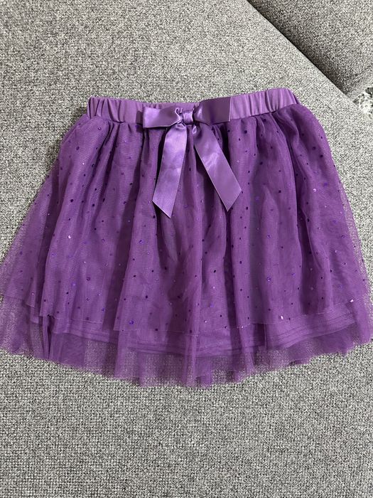 Пишна фатинова юбка-шорти на дівчинку. Фіолетовий колір