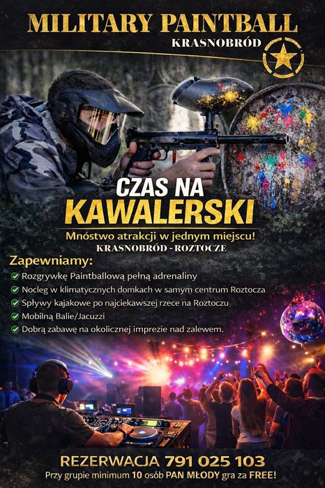 Paintball Krasnobród / Zwierzyniec/ Roztocze Kawalerski / domek/ Balia
