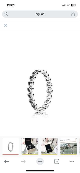 Продам жіночу срібну каблучку Pandora