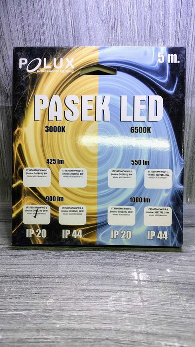 Pasek - taśma LED - 3 sztuki 5m  16W - 900 lumenów barwa biała ciepła