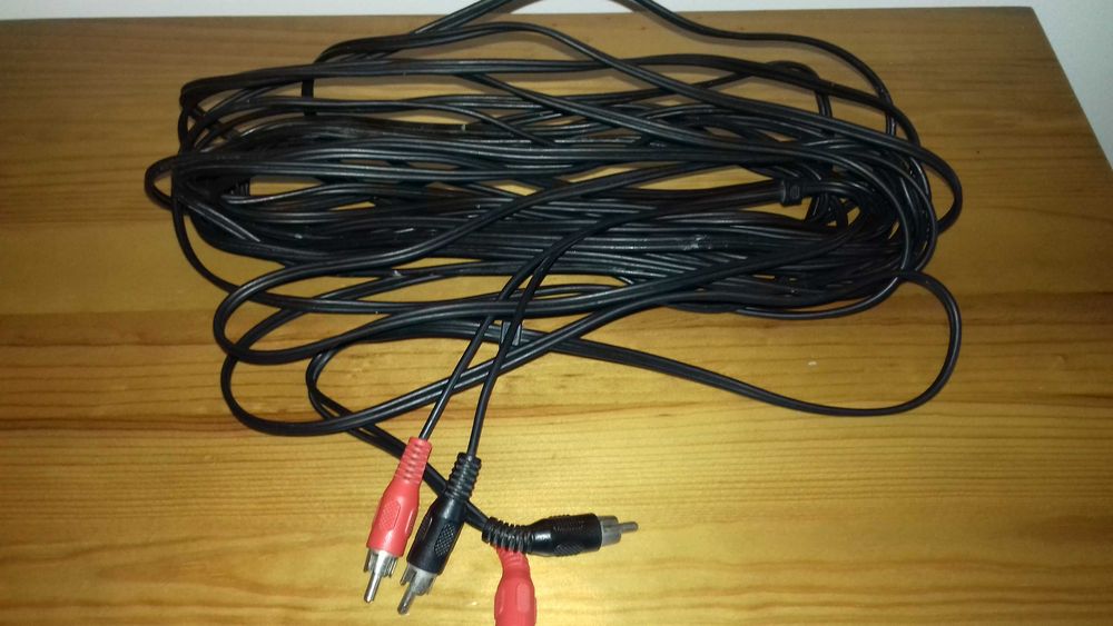 Cabos ligação RCA machos com 5 metros