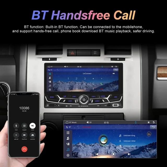 Rádio 2din 6,86 polegadas Bluetooth Carplay USB FM type-C Touch | NOVO