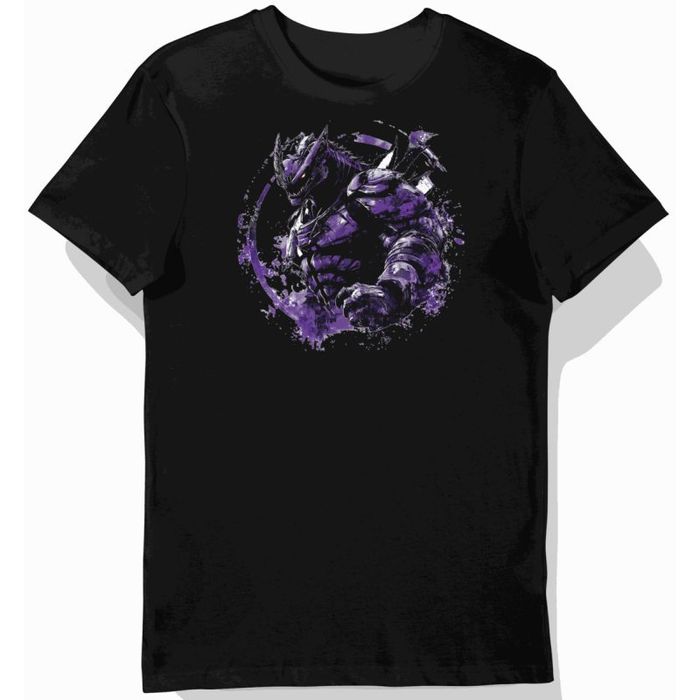 Koszulka męska czarna z motywem purpurowej zbroi 3XL