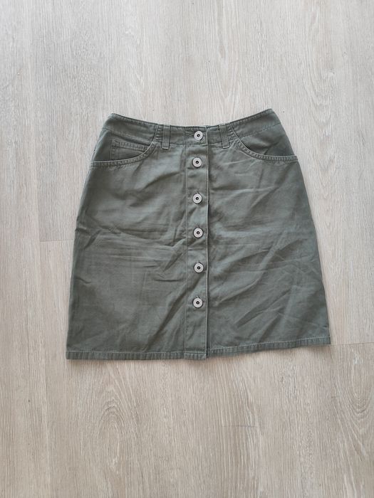 Spódnica jeansowa dżinsowa XS/S na guziki kieszenie elegancka do pracy