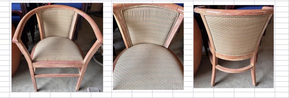 Cadeiras madeira e tecido