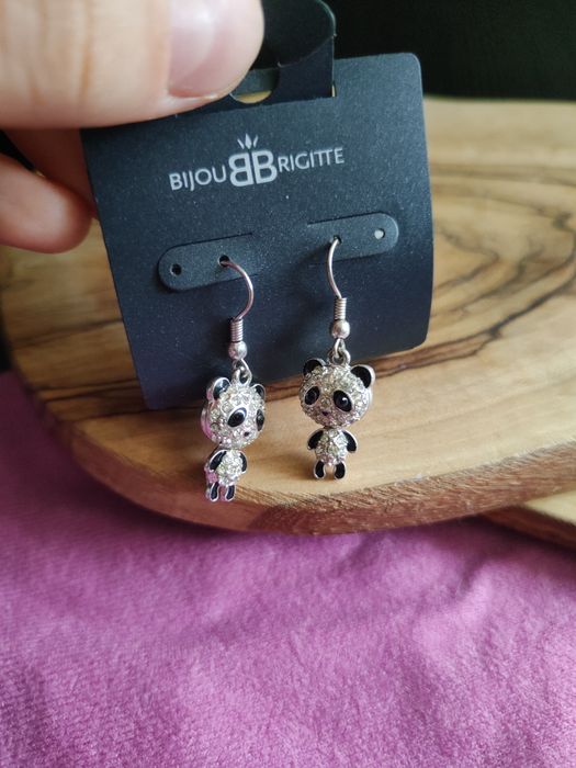 BijouBrigitte kolczyki pandy kryształki