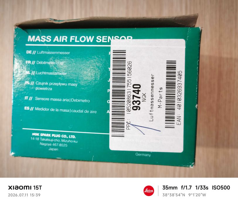 Massa de ar NGK 93740