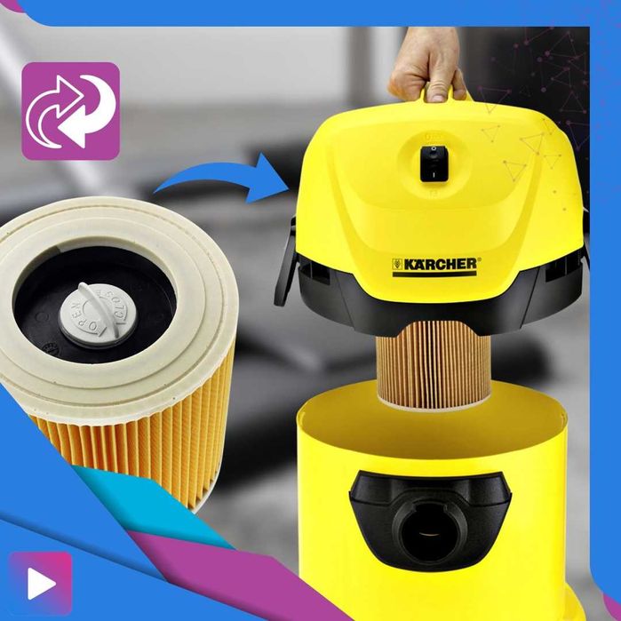 10x Worki i Filtr do Odkurzacza Karcher WD3 SE4001 WD2 PLUS KWD3 V-17