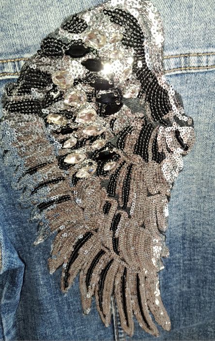 Bluza damska dzinsowa ze skrzydłami na plecach