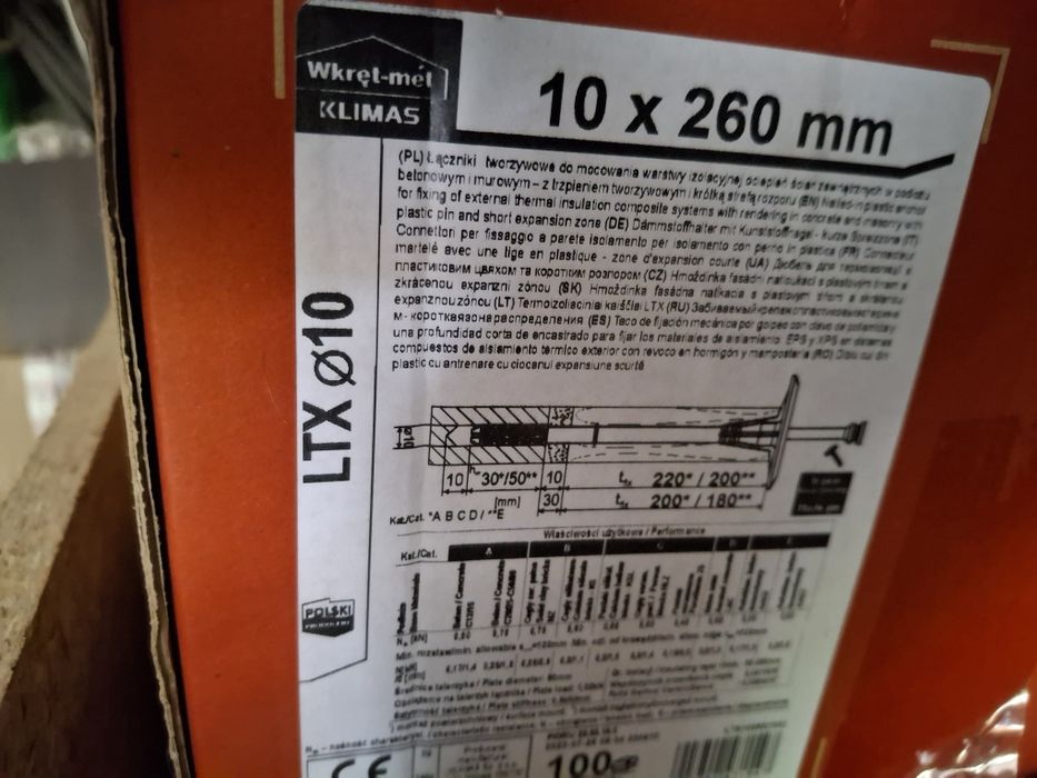 Kołki do styropianu 20cm Klimas