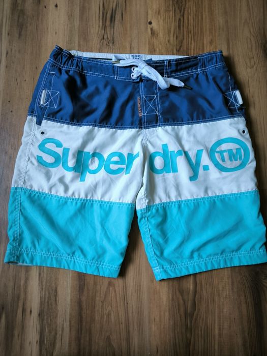 Superdry szorty męskie XL Swim pływackie turkus granat spodenki