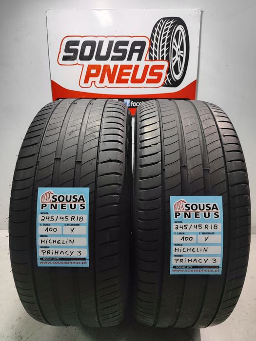 2 pneus semi novos Michelin 245-45r18 Oferta dos Portes 140 Euros