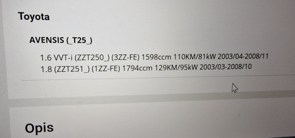 Felga 5×114.3 aluminiowa 16 toyota et45 avensis t25 nowa oryginał