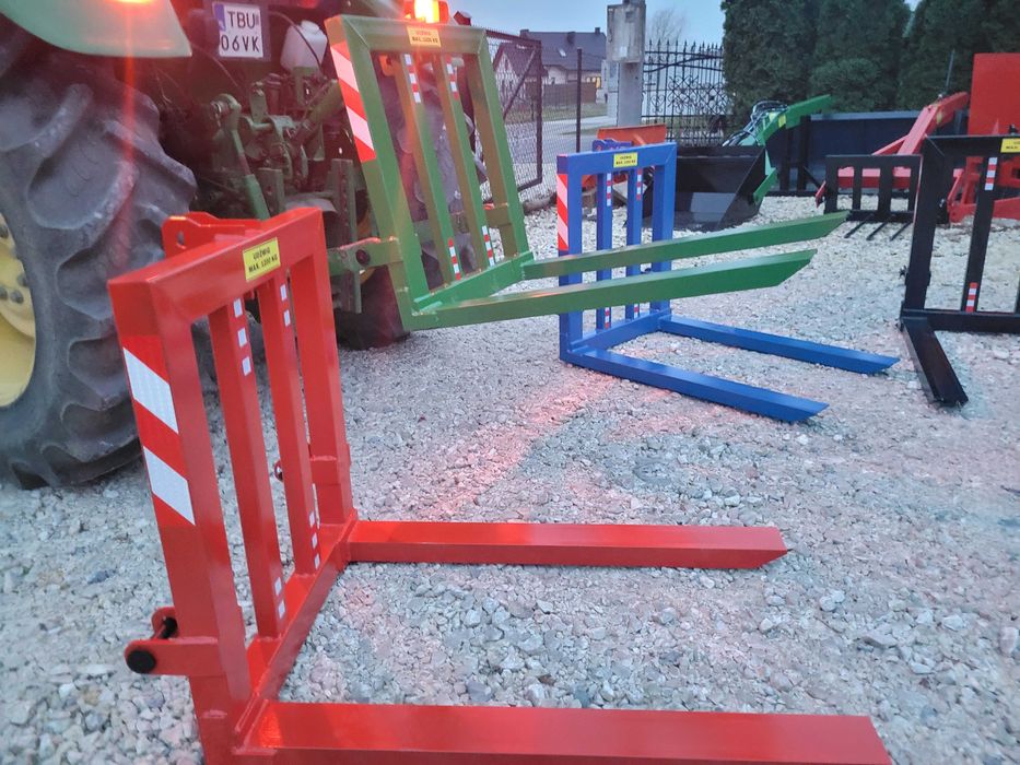 Paleciak na tylni TUZ ciągnika WZMOCNIONY Udźwig 1000kg Widły do palet