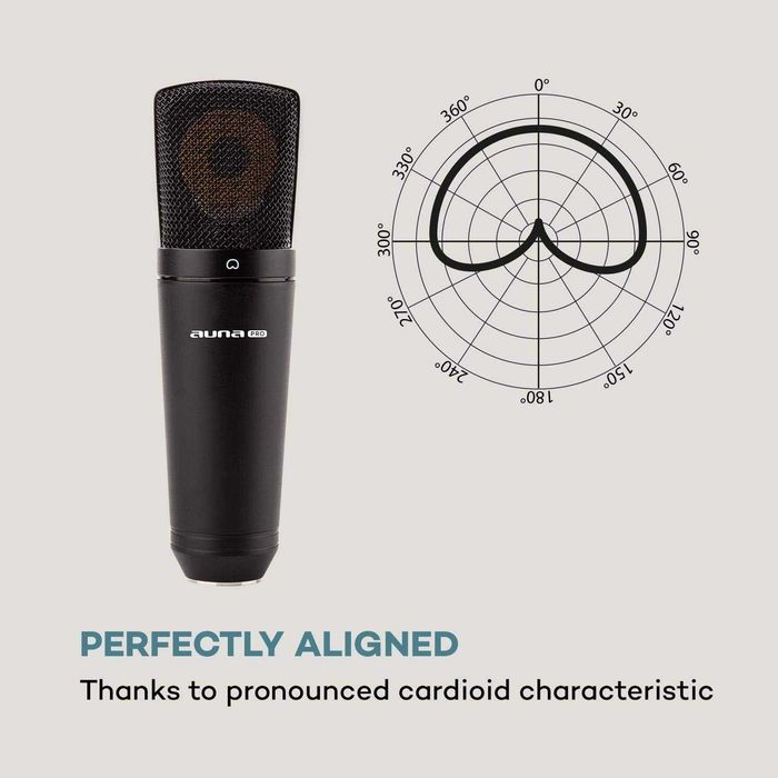 Mikrofon Pojemnościowy USB Auna Pro MIC‑920 Pająk, Etui, Kolory - Nowy