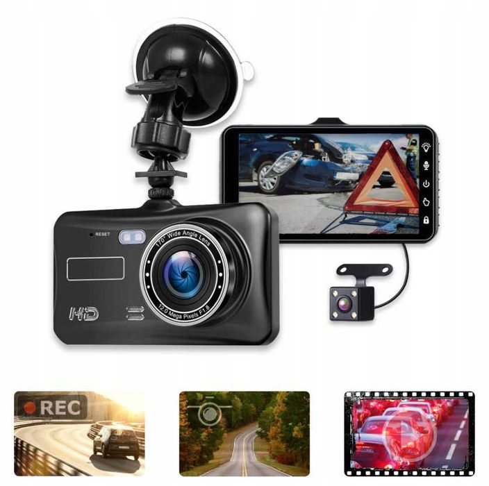 Kamera Samochodowa Wideorejestrator + Kamera Cofania Dotykowy