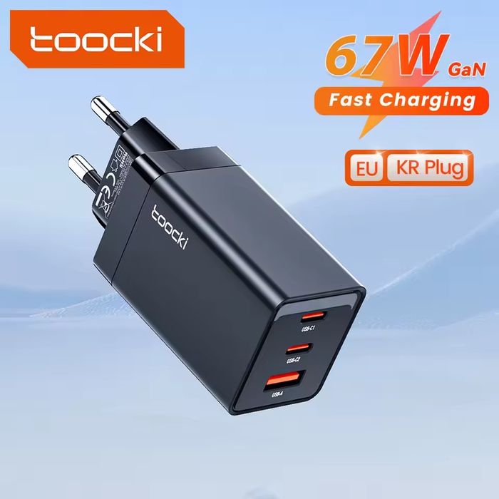 Швидка GaN зарядка PD QC 65w 67w Asometech Essager Baseus Toocki 33w