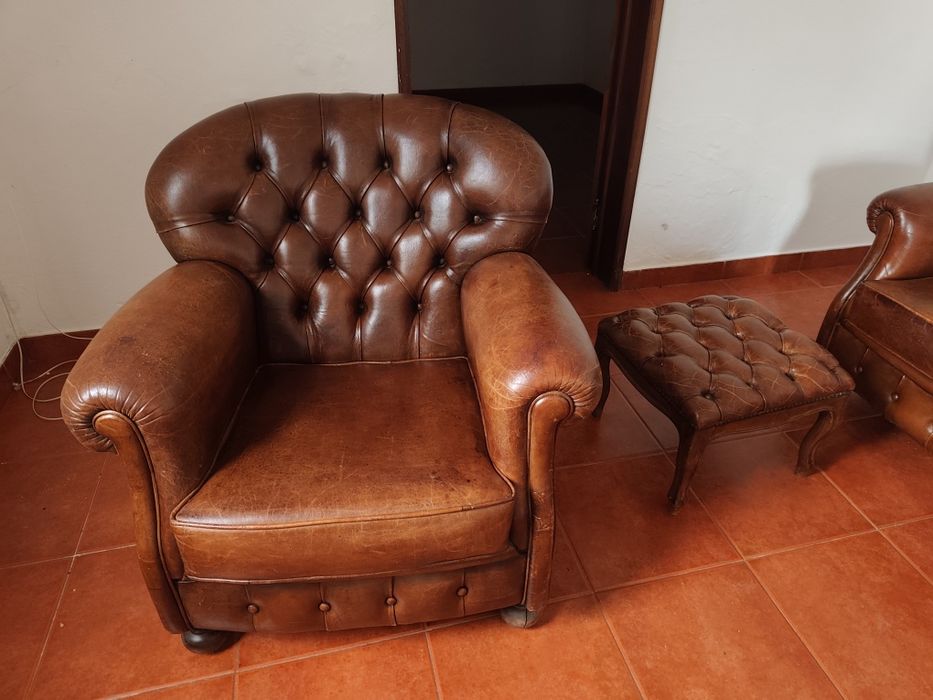 Sofá Vintage em pele