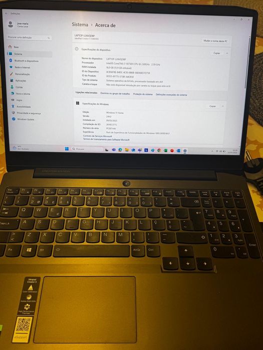 Vendo portátil Lenovo IdeaPad Creator 5 – modelo 15IMH05