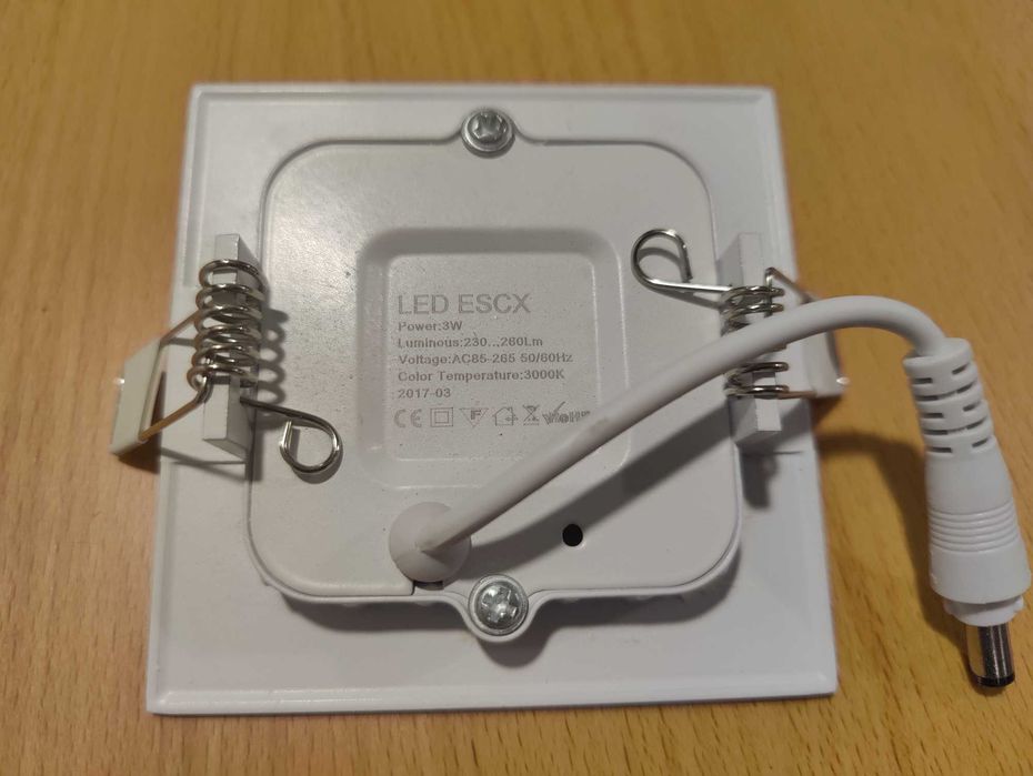 17 x Painel Led 3W Quadrado Teto Downlight Branco Quente