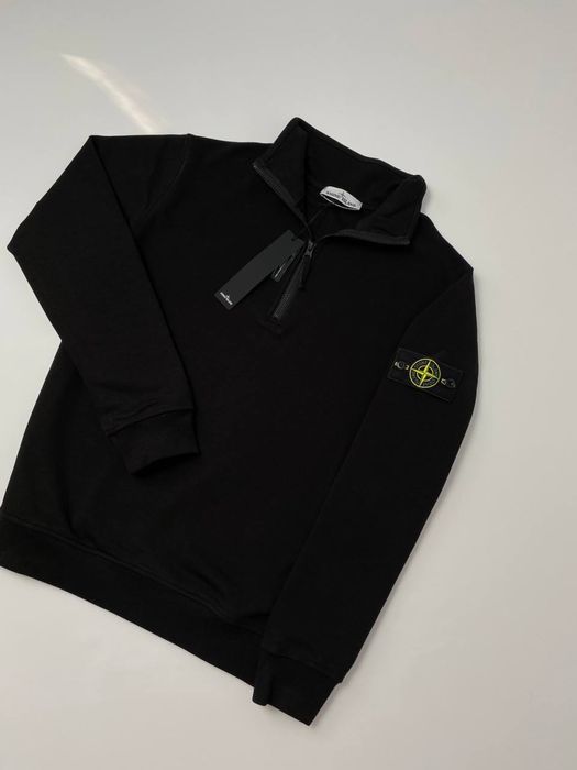 Білий зіп світшот на блискавці Stone Island Кофта Стон Айленд Світшоти