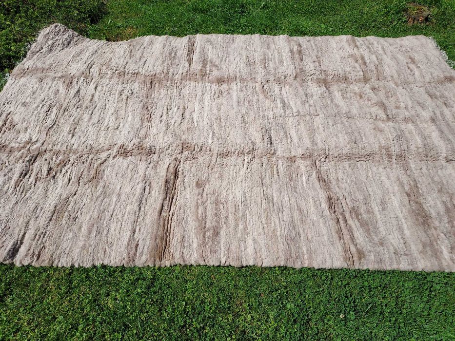 Dywan XXXL Skórzany Naturalna Skóra Owcza Dywan Tkany Ręcznie Wełna