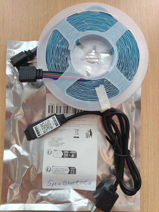 Світлодіодна стрічка RGB, Bluetooth 3м, 4м, 5м.
