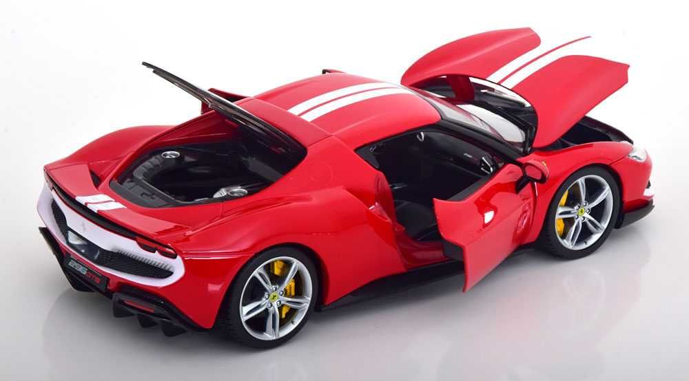 Model 1:18 Bburago Ferrari 296 GTB Assetto Fiorano 2022 red/white