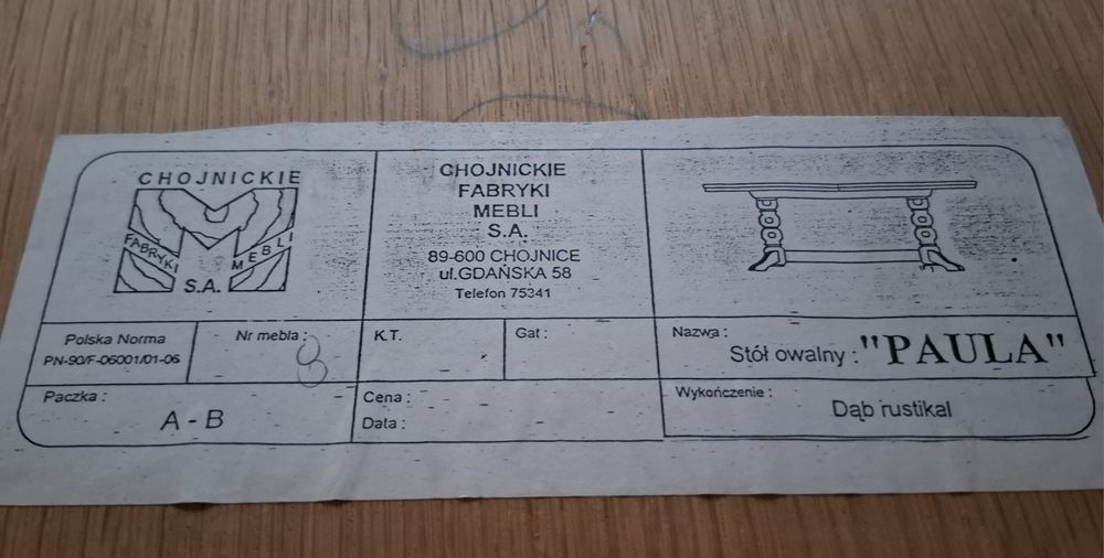 Stół owalny rozkładany dąb rustikal + 8 krzeseł
