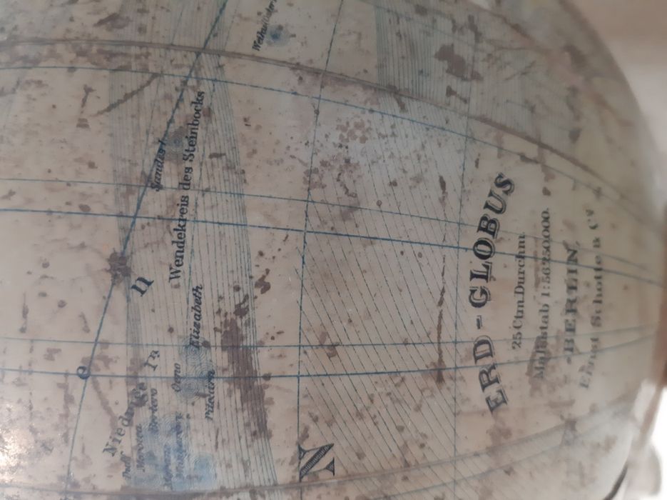 1890 rok. Erdglobus-Globus; Ernst Schotte&Co- Schottes Schul