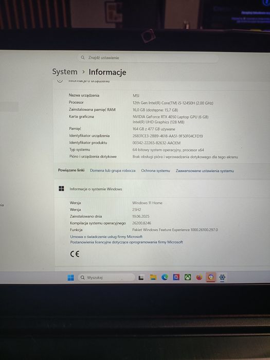 Laptop  gemingowyMSI