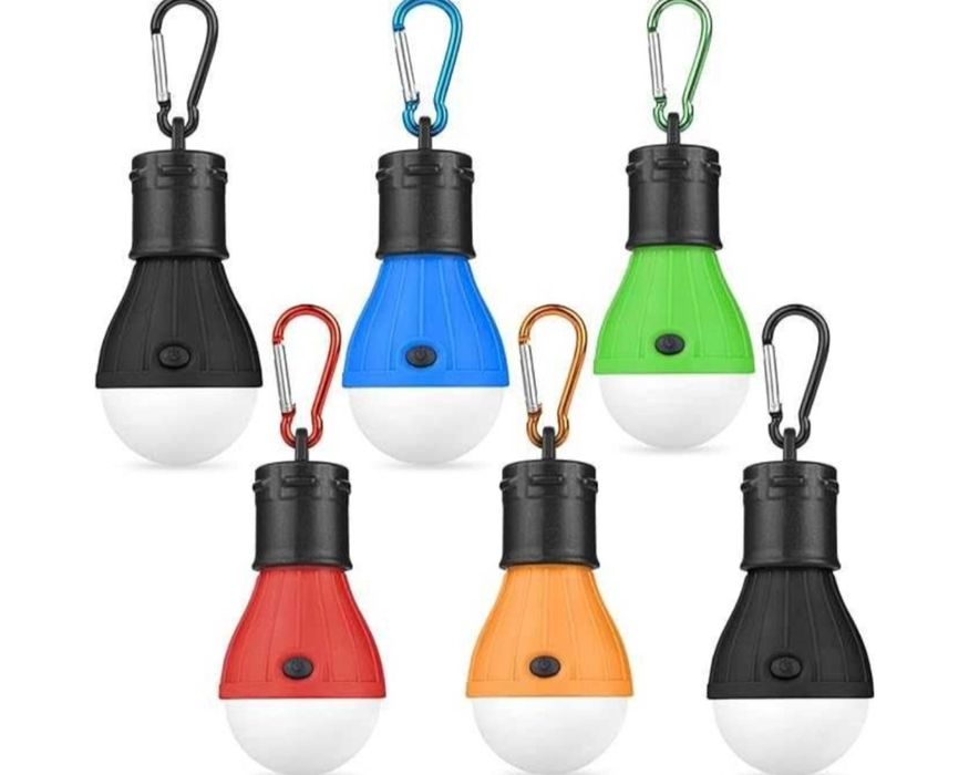 6 sztuk Lampka Kempingowa LED z Karabińczykiem Latarka Biwakowa
