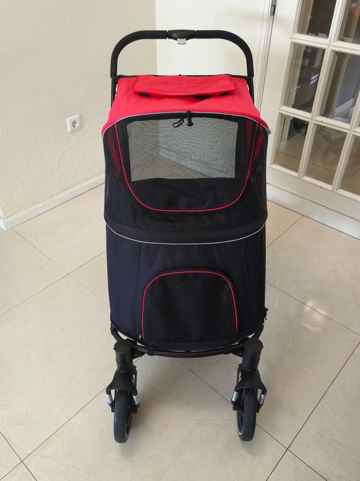 Carrinho Dobrável para Cães (Marca PawHut) - Capacidade de Carga 40 kg, 112x65x100 cm