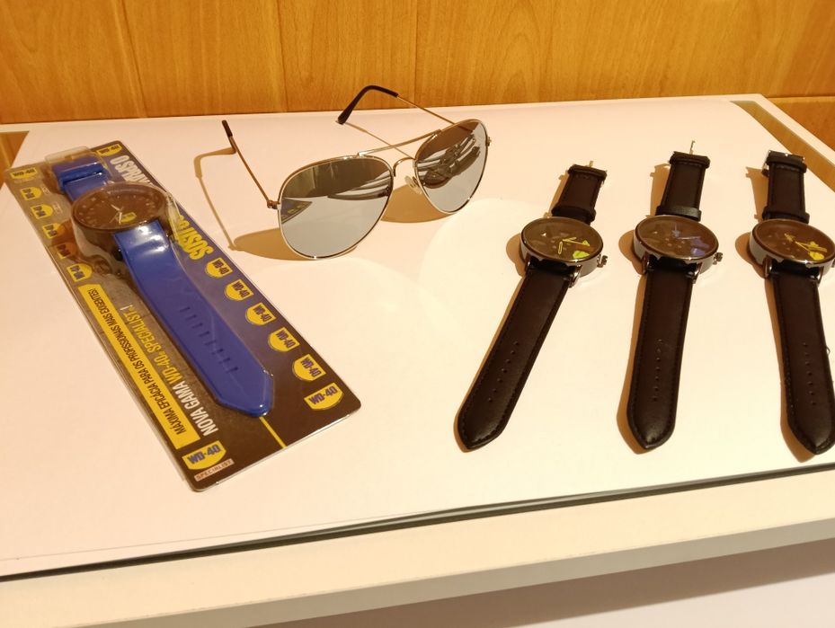 Conjunto de relógios personalizados com óculos de sol novos