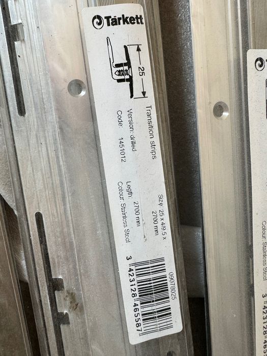 TARKETT Perfis Transição Aluminio pavimentos modulares LVT