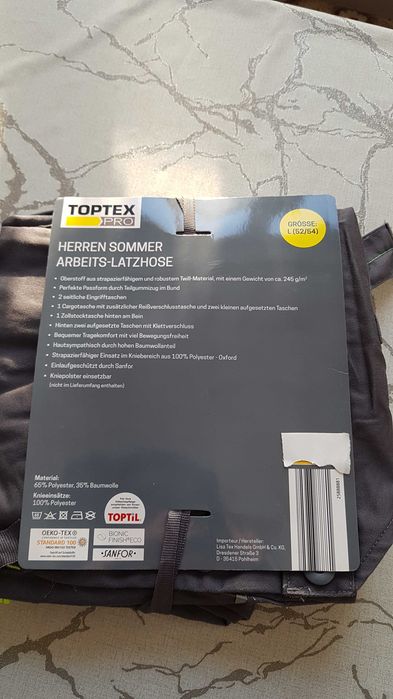 Nowe szare spodnie robocze na szelkach  wielkość L.