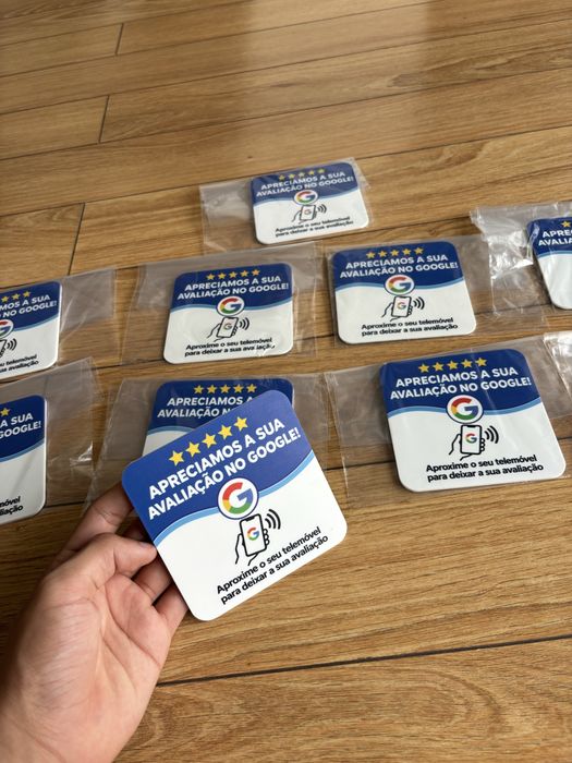 Placas NFC de avaliações para negoçios