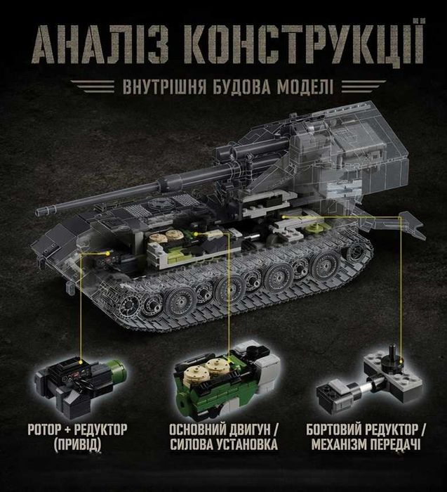 Конструктор Waffenträger E-100. 2036 деталей. 1:28 масштаб. 12GO 97017 Надважкий винищувач танків