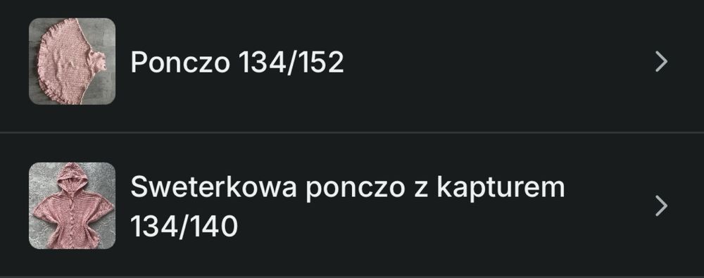 Dwa razy Ponczo 134/152