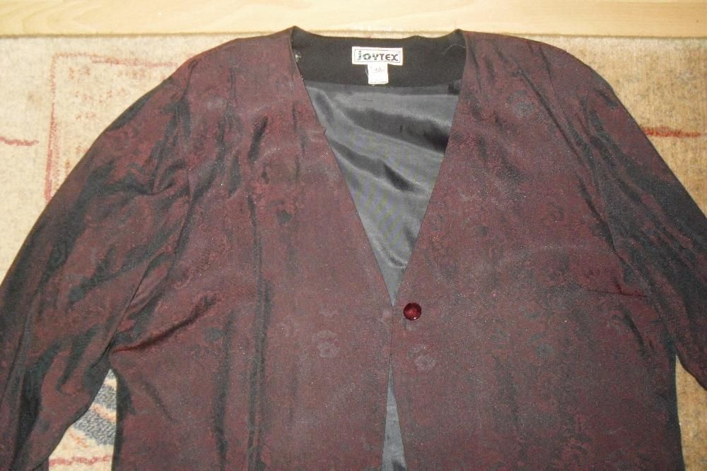 Żakiet "koronkowy" rozmiar 44-46 bordowo-czarny