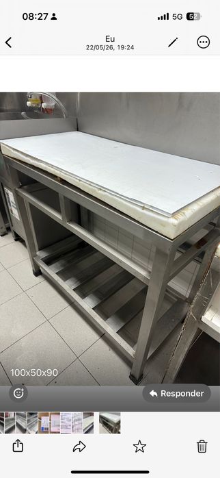 Bancada de inox 100x50x90