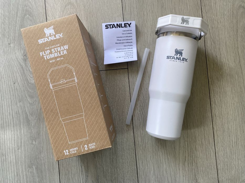 Oryginalny Kubek termiczny Stanley Flip Straw Tumbler  887 ml – Biały Okazja