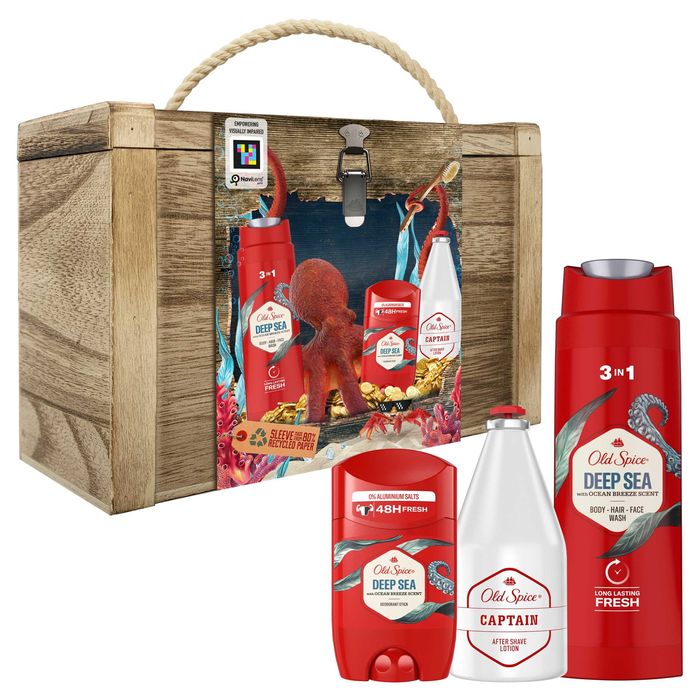 OLD SPICE skrzynia zestaw prezentowy świąteczny Deep Sea 4w1