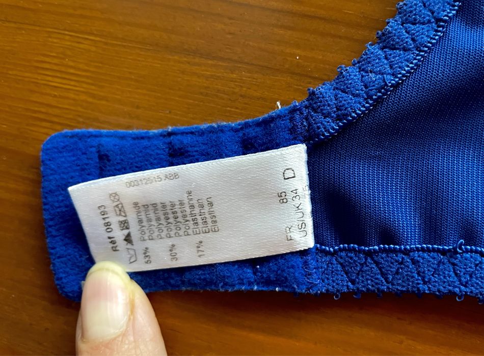 Empriente Stella 75D luksusowy koronkowy buduarowy kobaltowy chabrowy