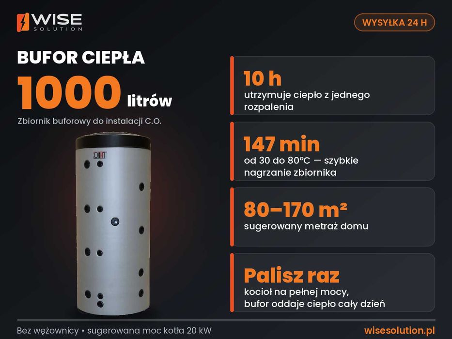 Bufor Ciepła 1000L Bufor 1000L Zbiornik Buforowy Bez Wężownicy 1000L