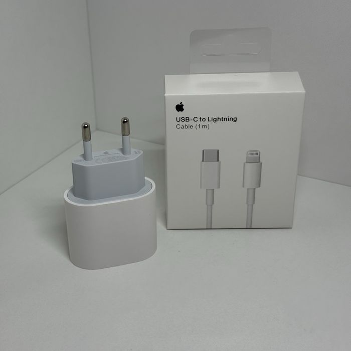 Быстрая зарядка айфон 20W + кабель Type-c lightning. Блочок зарядка iPhone 20w+ Type C Lightning кабель