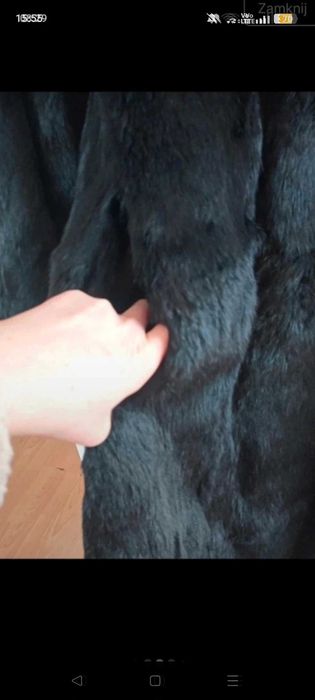 Futro czarne szykowne prawdziwe