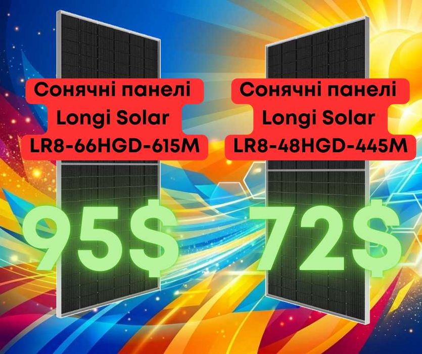 Сонячні панелі Longi Solar LR8-66HGD-615М
