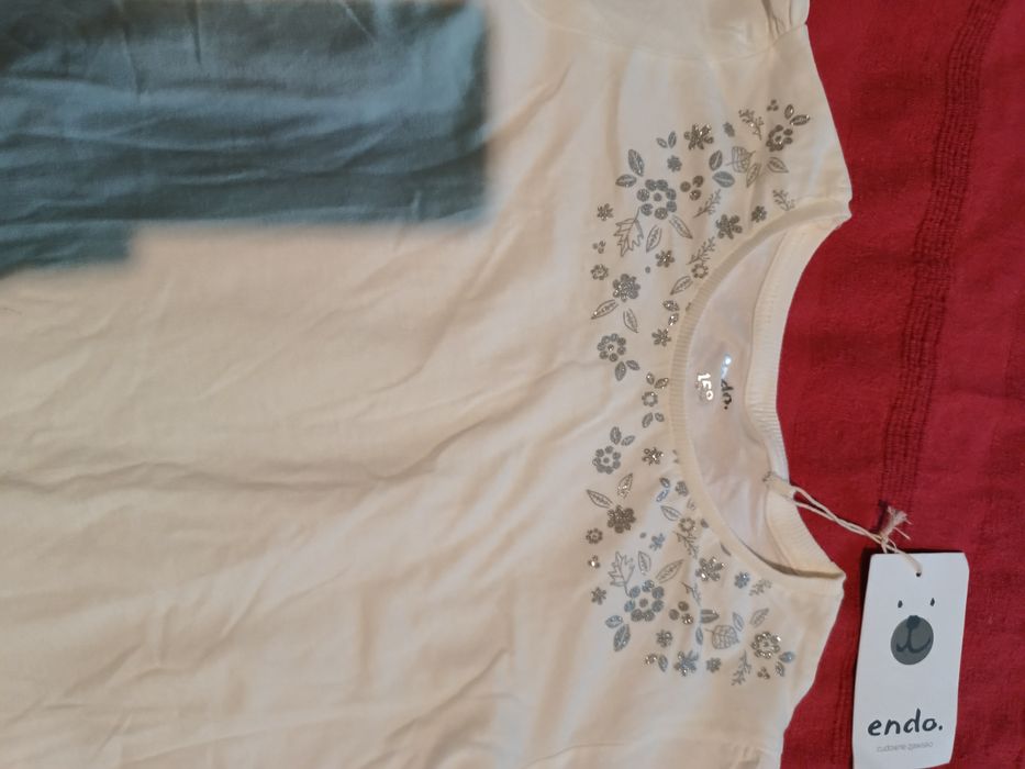 Biała bluzka z długim rękawem 158 dla dziewczynki