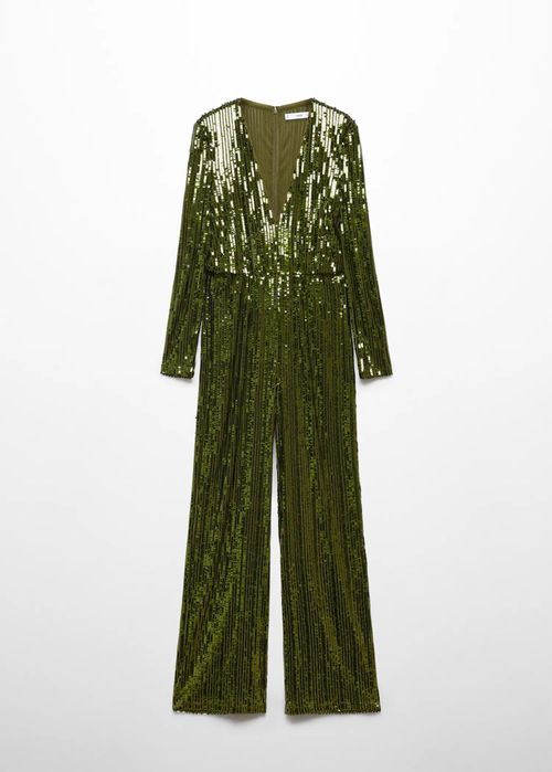 Mango женский комбинезон ромпер паетки